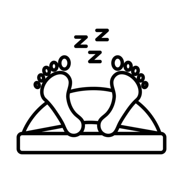 Figura avatar dormire a letto con Insomnia z lettere linea stile icona — Vettoriale Stock