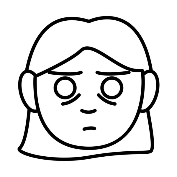 Κεφάλι γυναίκα με Αϋπνία γραμμή στυλ εικονίδιο — Διανυσματικό Αρχείο