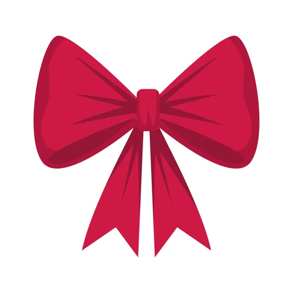 Happy merry christmas bow ribbon icon — Stock Vector