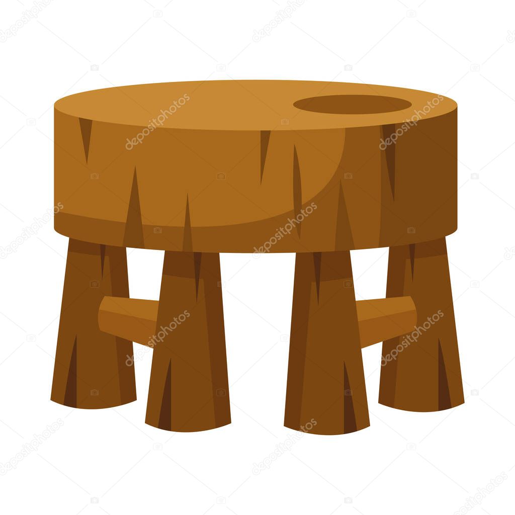 little wooden bench isolated icon