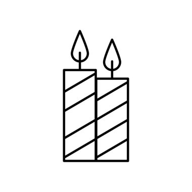 Mumlar yangın dekorasyon çizgisi simgesi