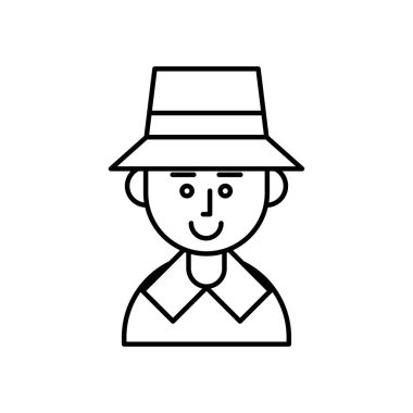 Şapka çizgisi simgesi olan hacı adam karakteri