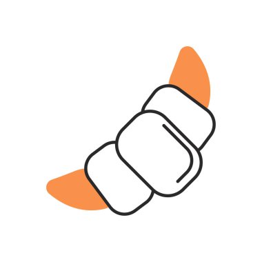 Kruvasan ekmek doldurma biçimi simgesi