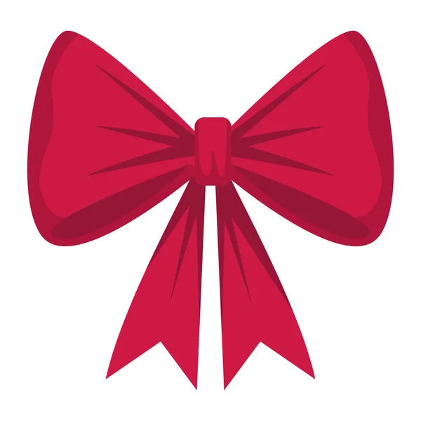 Frohe Weihnachten rote Schleife Band Dekoration — Stockvektor