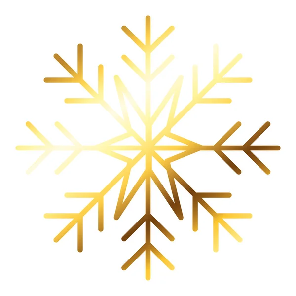 Χαρούμενα Χριστούγεννα χρυσή νιφάδα χιονιού εικονίδιο — Διανυσματικό Αρχείο