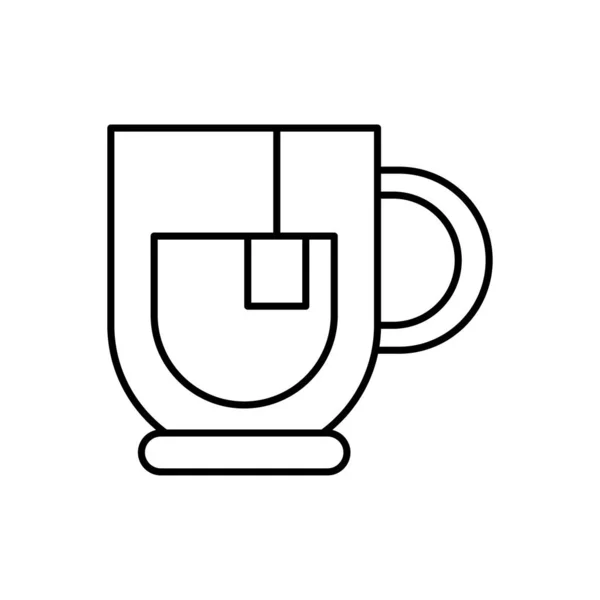 Keramik Teetasse Linie Stil-Symbol — Stockvektor