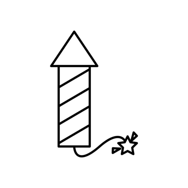 Vuurwerk raket lijn stijl pictogram — Stockvector