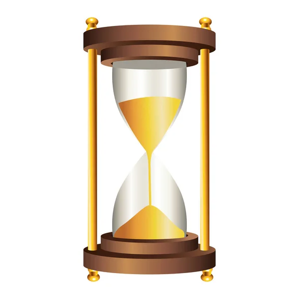 Hourglass with golden sand icon — Stock Vector