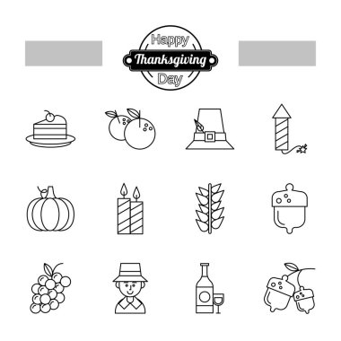 12 Şükran Günü kutlaması simgeleri