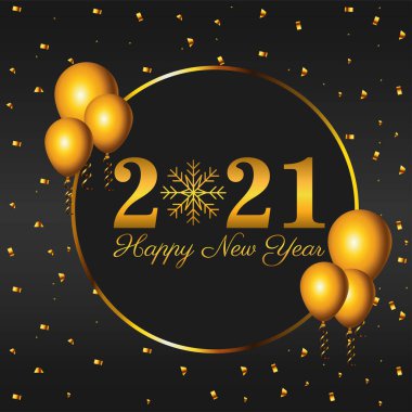 İçinde 2021 numara ve balon helyum bulunan yeni yıl harf kartların kutlu olsun.