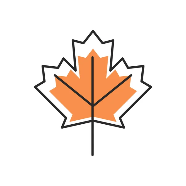 Feuille d'érable automne feuille d'érable remplissage style icône — Image vectorielle