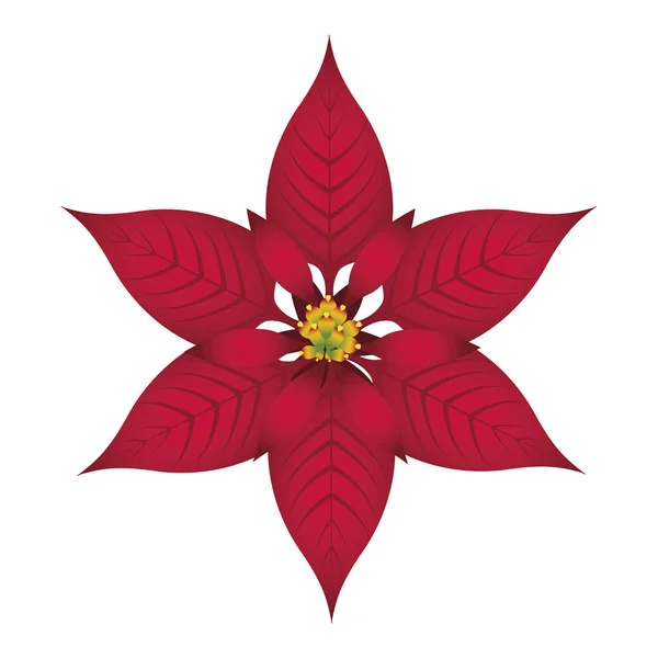 Joyeux noël joyeux décoration fleur rouge — Image vectorielle