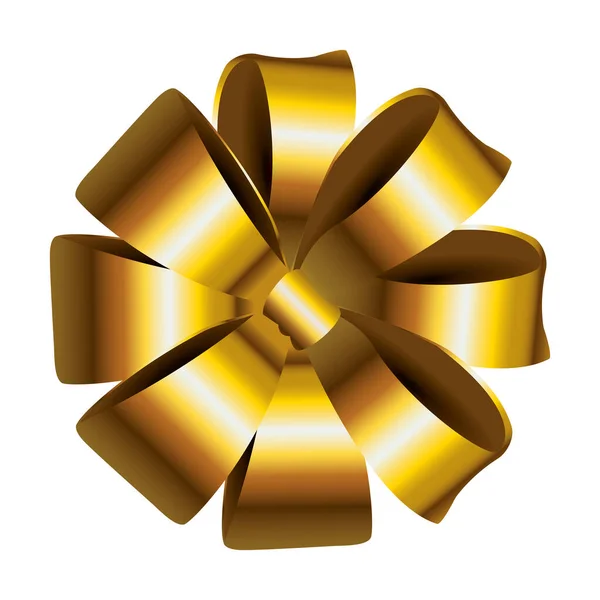 Joyeux noël joyeux ruban d'or arc — Image vectorielle