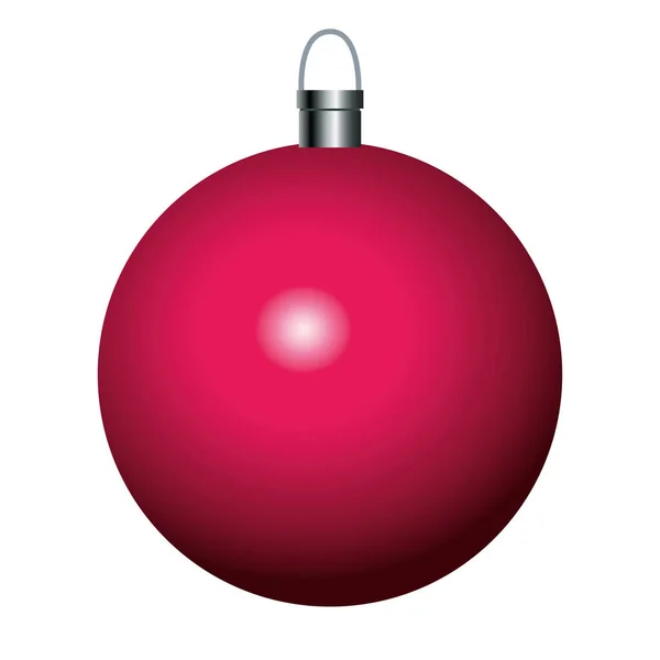 Glad God jul röd färg boll ikon — Stock vektor