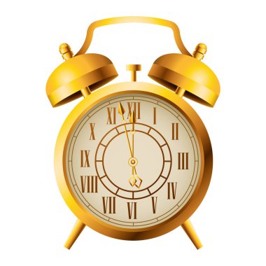 Mutlu yıllar altın alarm saati kutlama ikonu