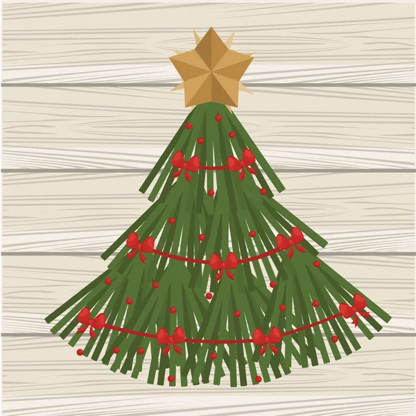 Glad god jul tall i trä bakgrund — Stock vektor