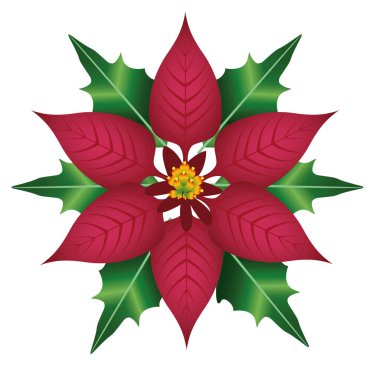 Mutlu Noeller bahçe kırmızı çiçek ve yapraklar süsleme