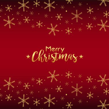 Mutlu noeller ve mutlu yeni yıl kartları ve altın kar taneleri