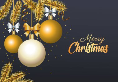 Mutlu noeller altın harfler toplar ve ateşlerle