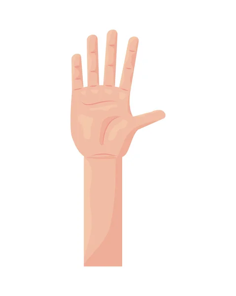 Hand människa stoppa isolerad ikon — Stock vektor