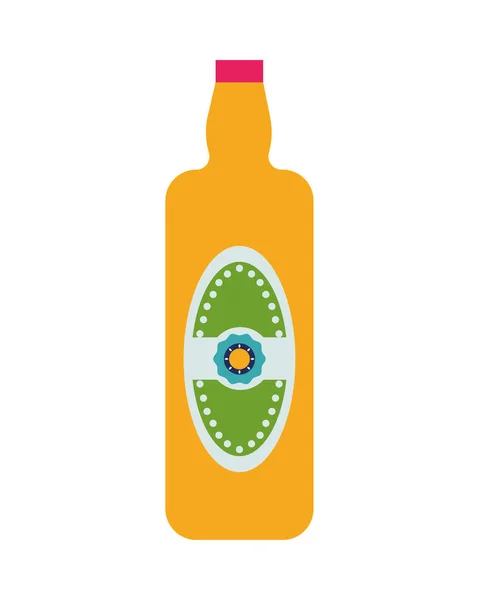 Meksykańska butelka tequili izolowana ikona — Wektor stockowy