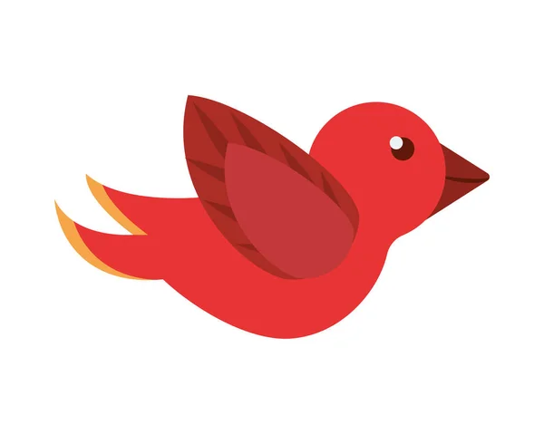 Roter Vogel fliegt isoliert Symbol — Stockvektor