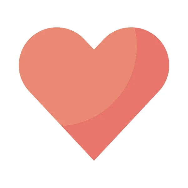 Kalp aşk sembolü izole edilmiş biçim simgesi — Stok Vektör