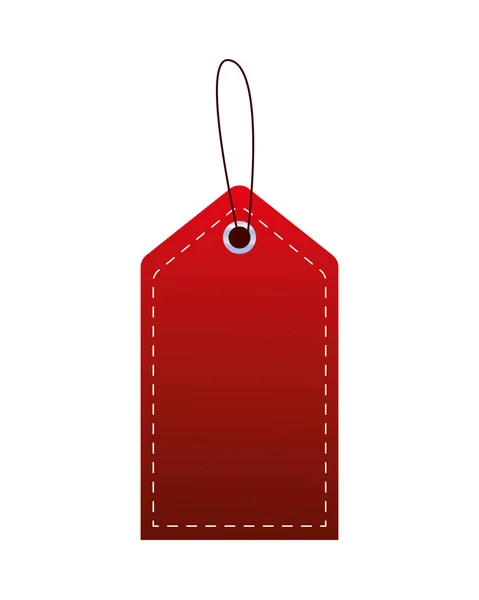 Red commercial tag hanging isolated icon — Stock Vector