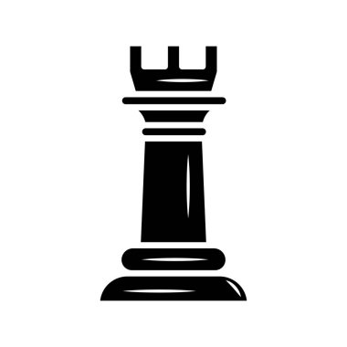 siyah kale taşı izole edilmiş biçim simgesi