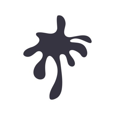 Damla mürekkep lekesi monokrom düz stili