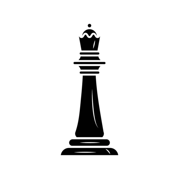 Preto rainha peça de xadrez isolado ícone de estilo — Vetor de Stock
