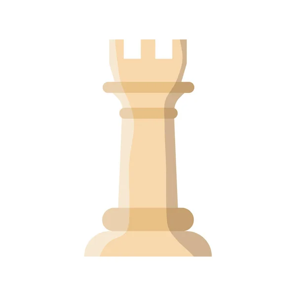 White rook chess piece flat style icon — Stock Vector