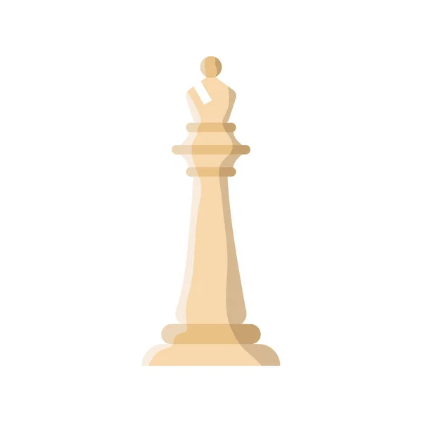Bispo branco peça de xadrez ícone de estilo plano — Vetor de Stock