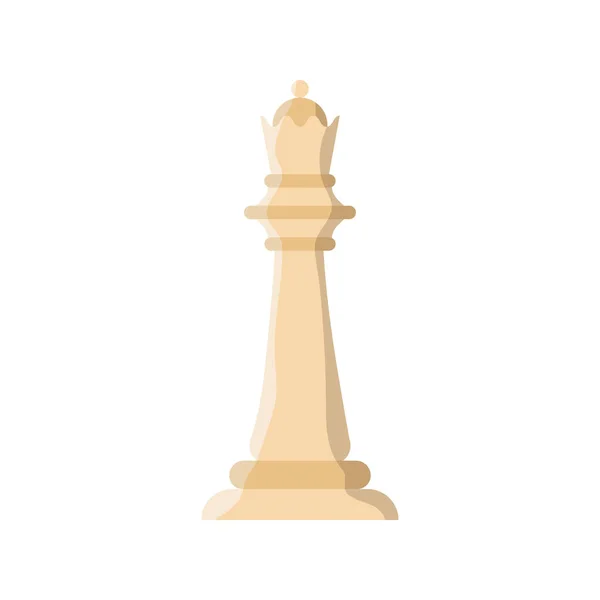 White queen chess piece flat style icon — Stock Vector