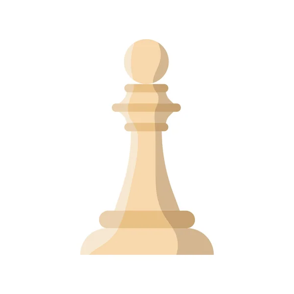 Pieza de ajedrez peón blanco icono de estilo plano — Vector de stock