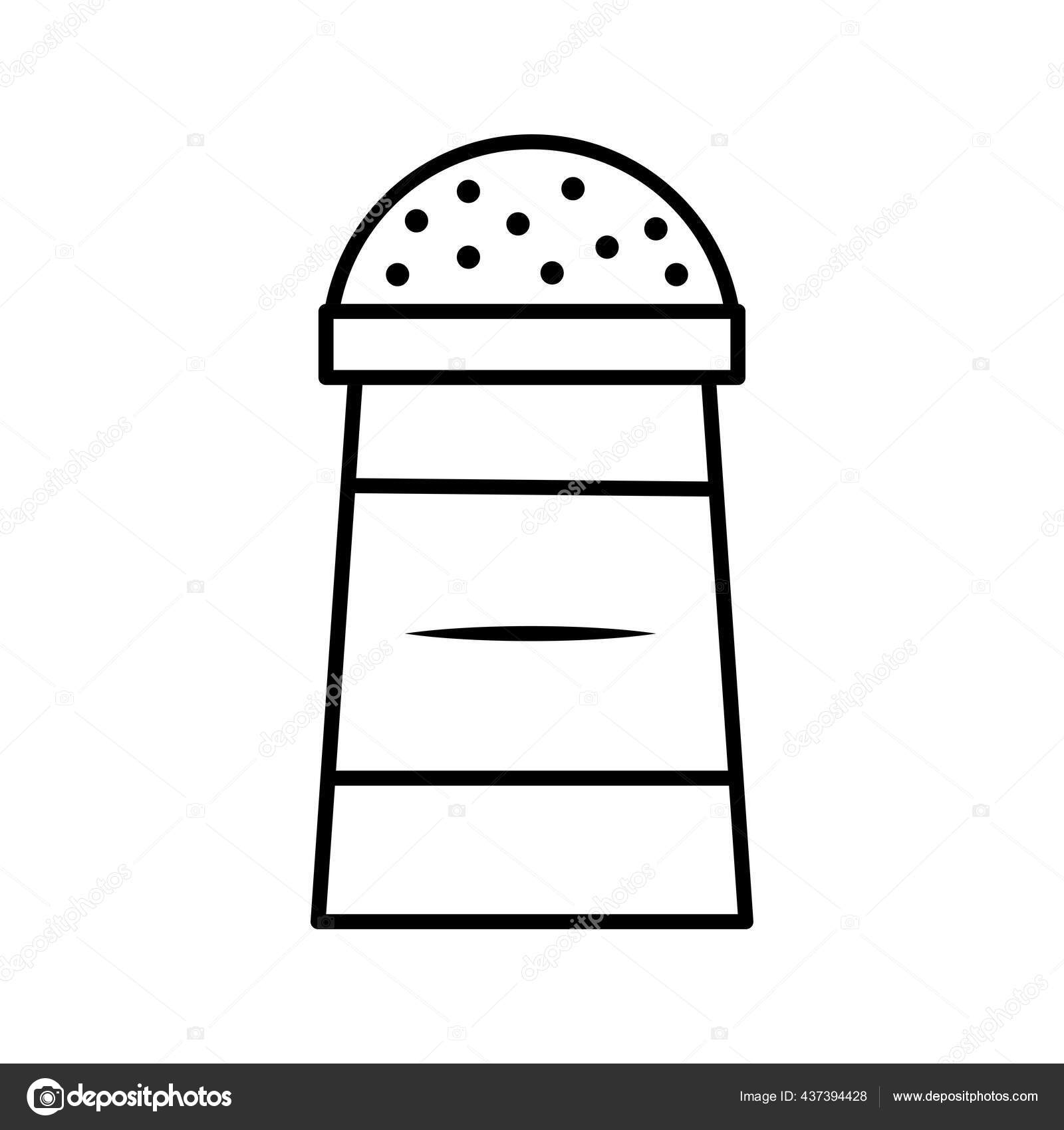 Salt shaker kitchen utensil line style icon Stock Vector Image by