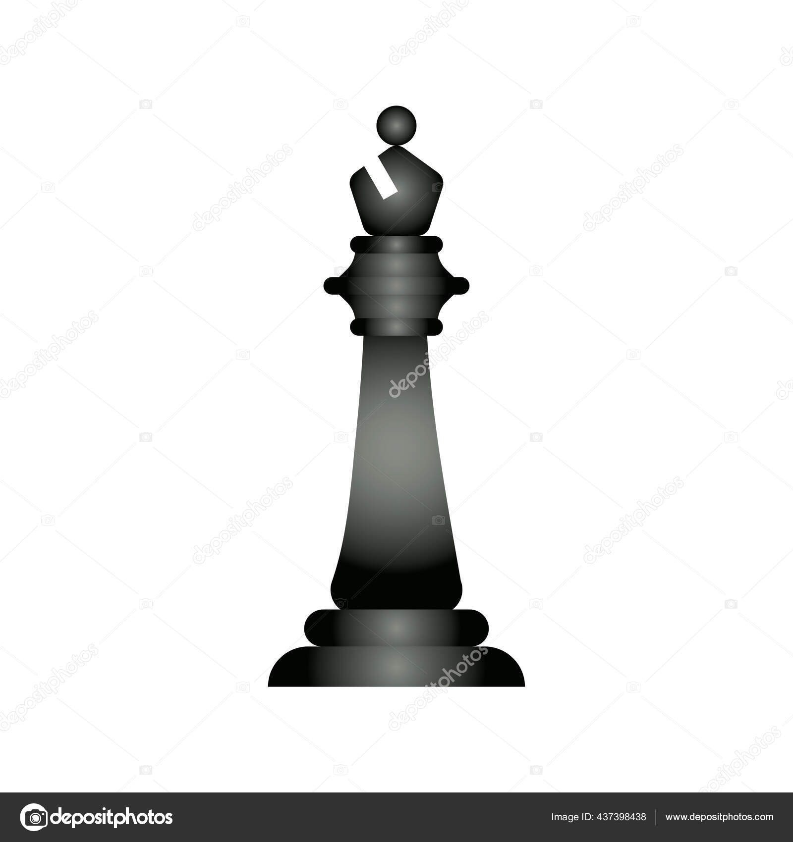Ícone de xadrez bispo branco e preto