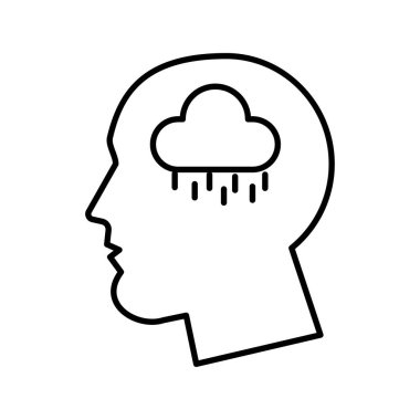 Bulutlu yağmurlu psikolog çizgisi biçiminde profil
