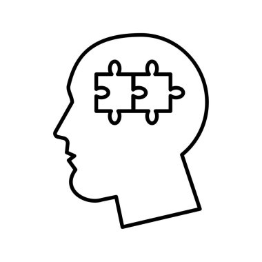 yapboz parçaları psikolog satır simgesi ile profil