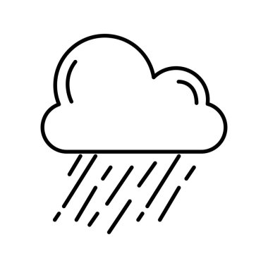 bulutlu yağmurlu hava çizgisi biçimi simgesi