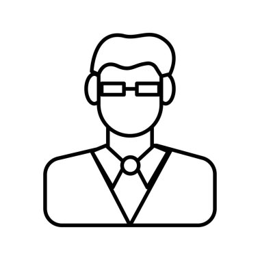 Gözlük çizgisi biçiminde simgesi olan iş adamı