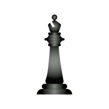 siyah fil satranç taşı düz biçim simgesi