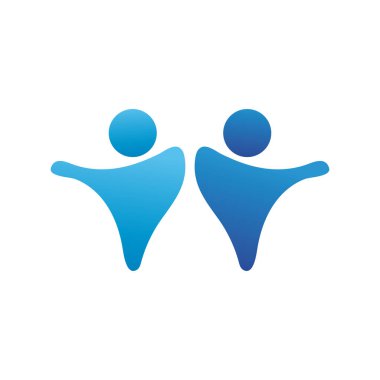 çift şekilli şirket logosu renkli tasarım simgesi