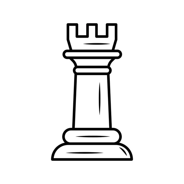 Torre ajedrez pieza línea estilo icono — Archivo Imágenes Vectoriales