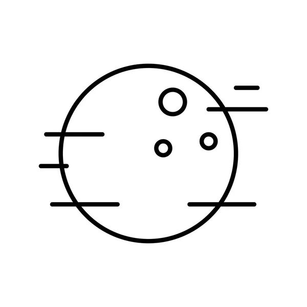 Volle maan en wind weer lijn stijl pictogram — Stockvector