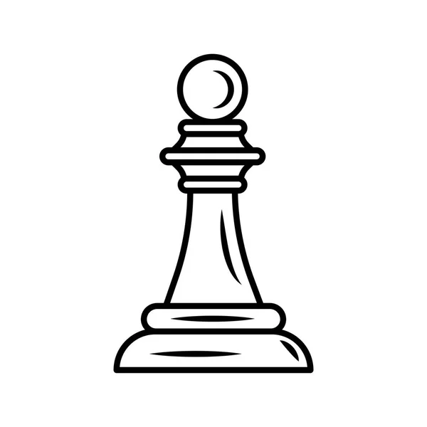Peón ajedrez pieza línea estilo icono — Vector de stock