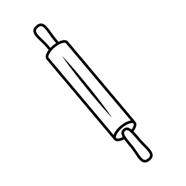 Roll κουζίνα μαχαιροπίρουνα γραμμή στυλ εικονίδιο — Διανυσματικό Αρχείο