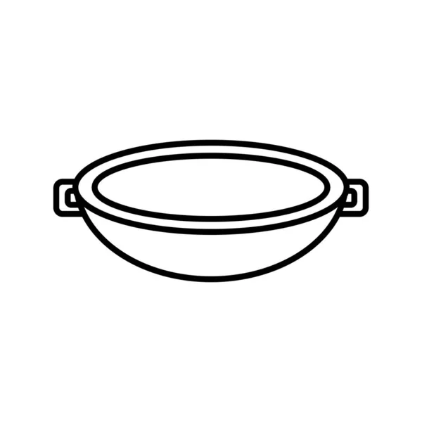 Plato cocina utensilio línea estilo icono — Vector de stock