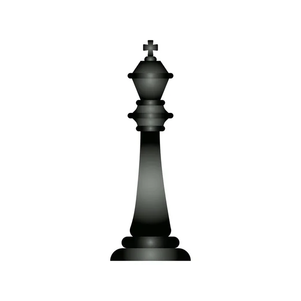 Pieza de ajedrez rey negro icono de estilo plano — Archivo Imágenes Vectoriales