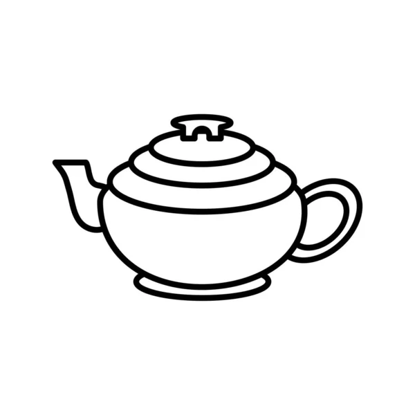 Teekanne Küchenutensil Linie Stil-Symbol — Stockvektor
